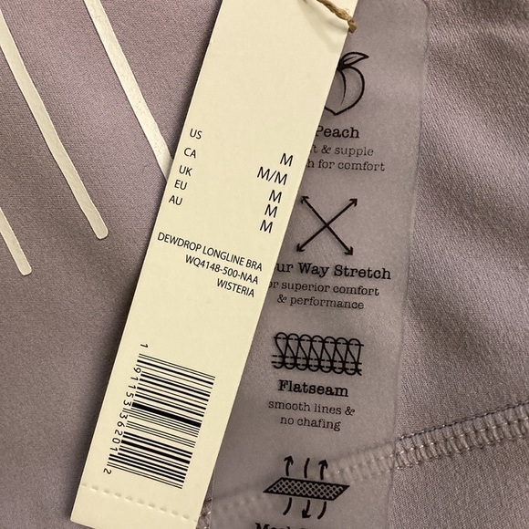 NEW Rae Dunn "STRENGTH." LONG LINE BRA/WORKOUT TOP  Wisteria (Purple) - Picture 3 of 6